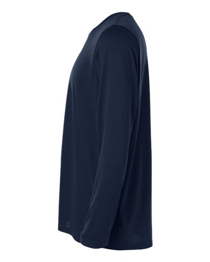 adidas AT104 Men's Pregame Long Sleeve T-Shirt - Team Navy Blue/ White - DirectSide