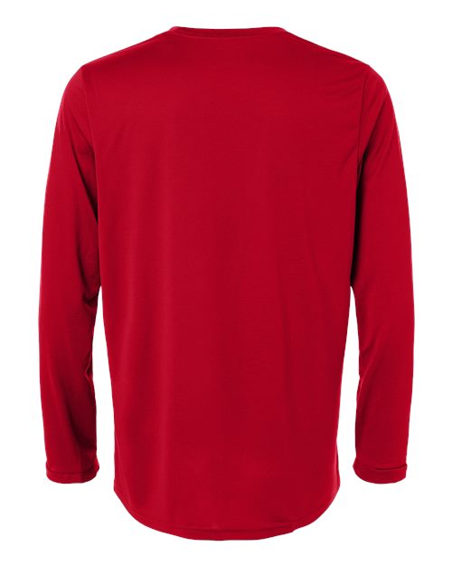 adidas AT104 Men's Pregame Long Sleeve T-Shirt - Team Power Red/ White - Back