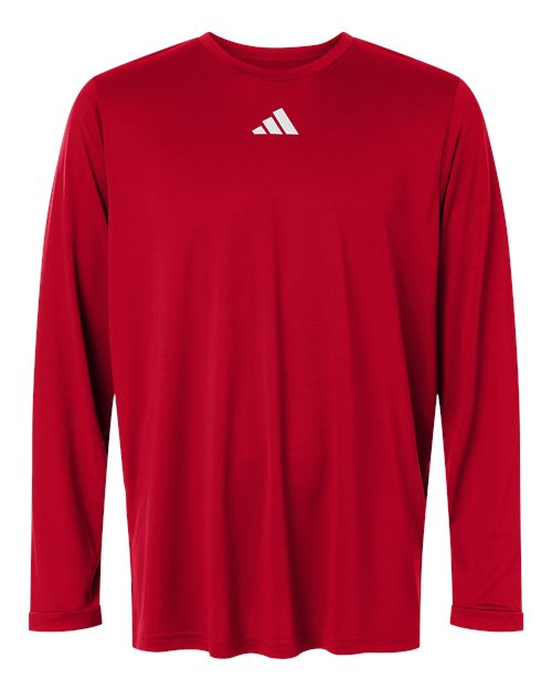adidas AT104 Men's Pregame Long Sleeve T-Shirt - Team Power Red/ White - Front