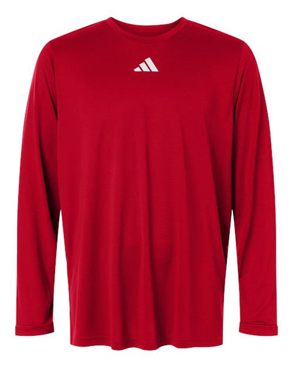 adidas AT104 Men's Pregame Long Sleeve T-Shirt - Team Power Red/ White - Front