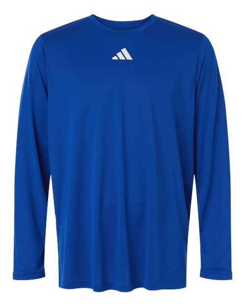 adidas AT104 Men's Pregame Long Sleeve T-Shirt - Team Royal Blue/ White - Front