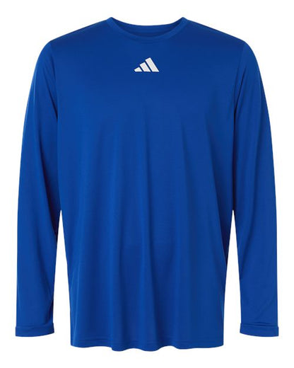 adidas AT104 Men's Pregame Long Sleeve T-Shirt - Team Royal Blue/ White - Front