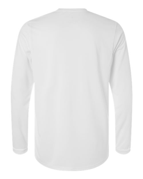 adidas AT104 Men's Pregame Long Sleeve T-Shirt - White/ Team Grey Four - Back