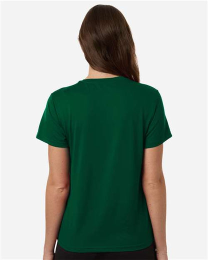 adidas AT102 Women's Pregame T-Shirt - Dark Green/ White - OnModelBack
