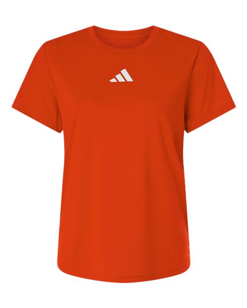 adidas AT102 Women's Pregame T-Shirt - Collegiate Orange/ White - Front