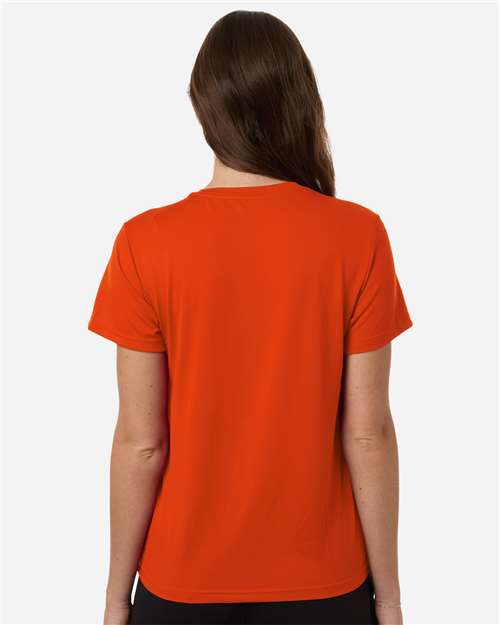 adidas AT102 Women's Pregame T-Shirt - Collegiate Orange/ White - OnModelBack