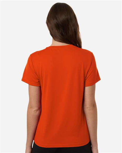 adidas AT102 Women's Pregame T-Shirt - Collegiate Orange/ White - OnModelBack