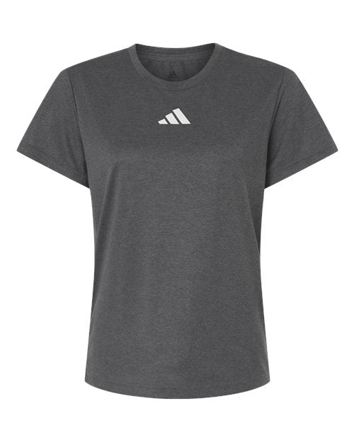 adidas AT102 Women's Pregame T-Shirt - Dark Grey Heather/ White - Front