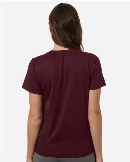 adidas AT102 Women's Pregame T-Shirt - Team Maroon/ White - OnModelBack