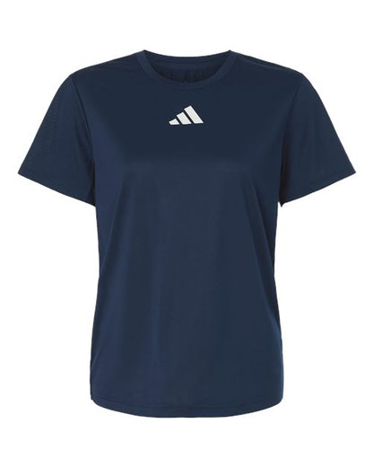 adidas AT102 Women's Pregame T-Shirt - Team Navy Blue/ White - Front