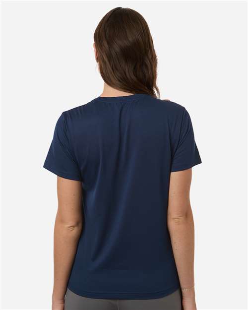 adidas AT102 Women's Pregame T-Shirt - Team Navy Blue/ White - OnModelBack