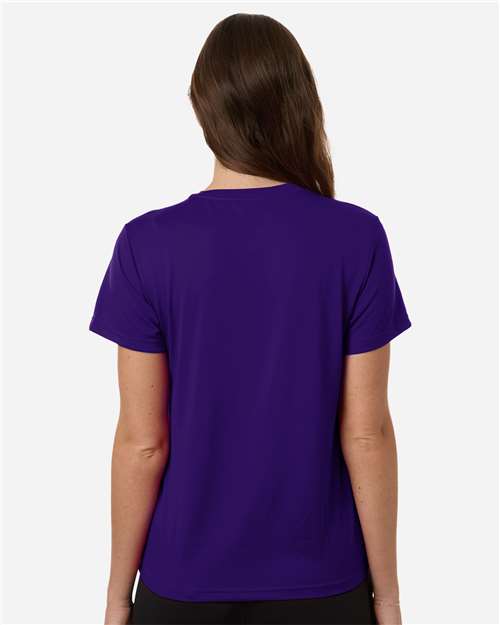 adidas AT102 Women's Pregame T-Shirt - Team Collegiate Purple/ White - OnModelBack
