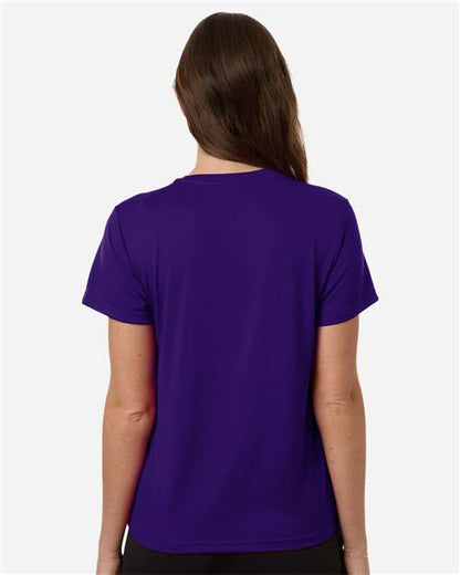 adidas AT102 Women's Pregame T-Shirt - Team Collegiate Purple/ White - OnModelBack