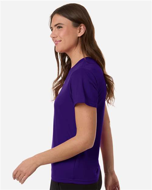 adidas AT102 Women's Pregame T-Shirt - Team Collegiate Purple/ White - OnModelSide