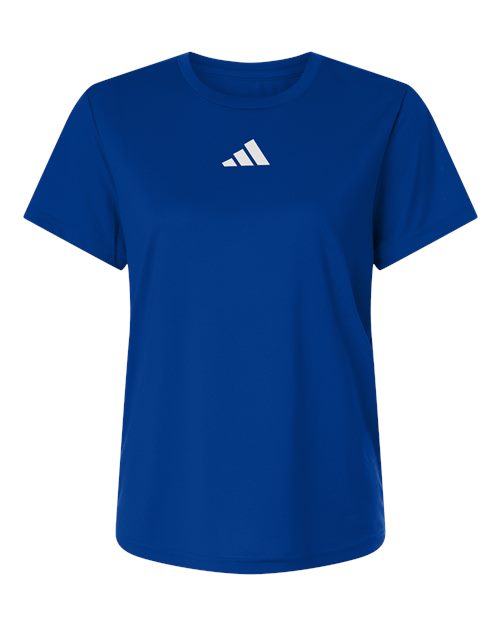 adidas AT102 Women's Pregame T-Shirt - Team Royal Blue/ White - Front