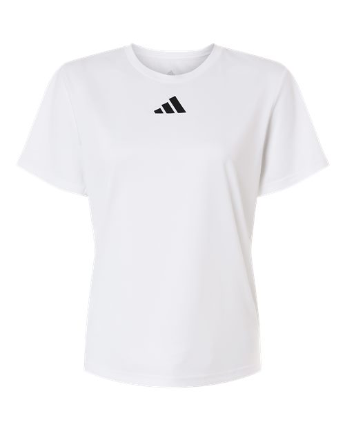 adidas AT102 Women's Pregame T-Shirt - White/ Black - Front