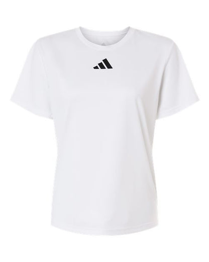 adidas AT102 Women's Pregame T-Shirt - White/ Black - Front