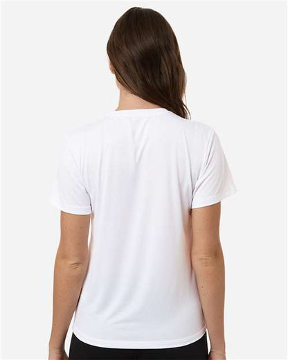 adidas AT102 Women's Pregame T-Shirt - White/ Black - OnModelBack