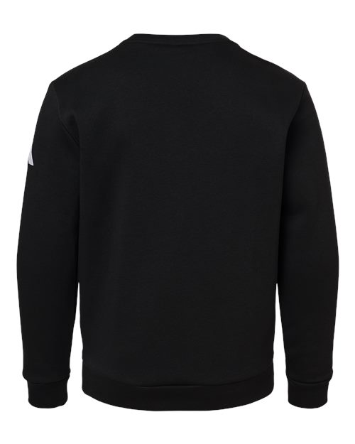 adidas AT202 Youth Fleece Crewneck Sweatshirt - Black/ White - Back