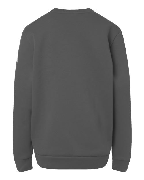 adidas AT202 Youth Fleece Crewneck Sweatshirt - Team Grey Four/ White - Back