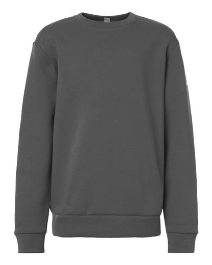 adidas AT202 Youth Fleece Crewneck Sweatshirt - Team Grey Four/ White - Front