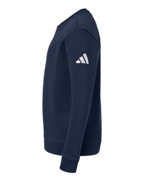 adidas AT202 Youth Fleece Crewneck Sweatshirt - Team Navy Blue/ White - DirectSide