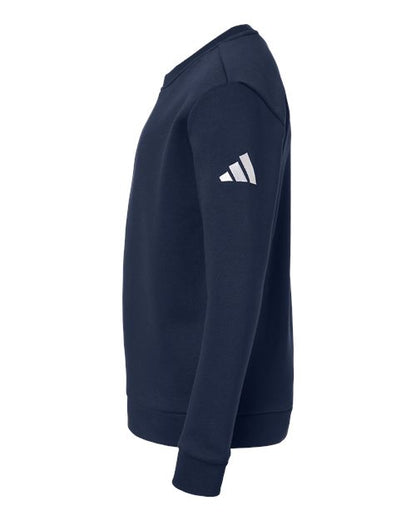 adidas AT202 Youth Fleece Crewneck Sweatshirt - Team Navy Blue/ White - DirectSide