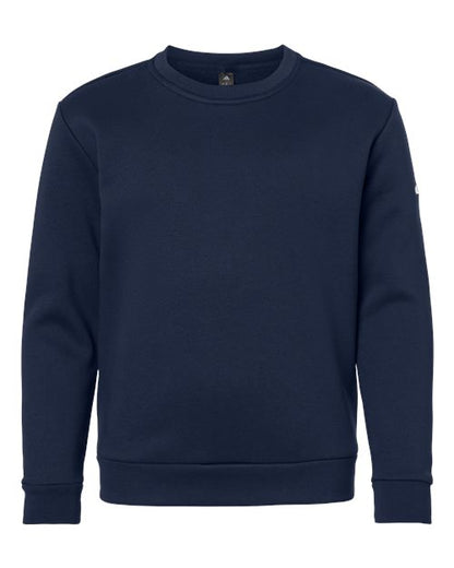 adidas AT202 Youth Fleece Crewneck Sweatshirt - Team Navy Blue/ White - Front