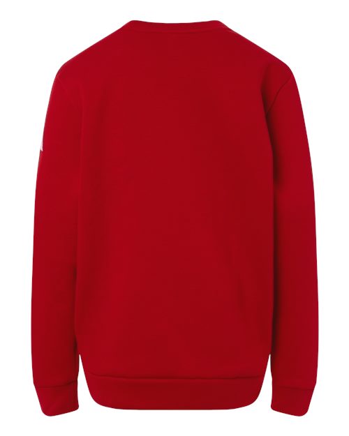 adidas AT202 Youth Fleece Crewneck Sweatshirt - Team Power Red/ White - Back