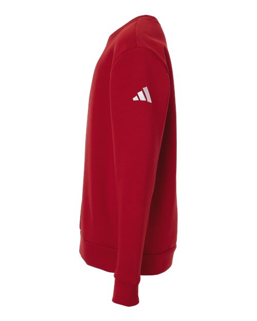 adidas AT202 Youth Fleece Crewneck Sweatshirt - Team Power Red/ White - DirectSide