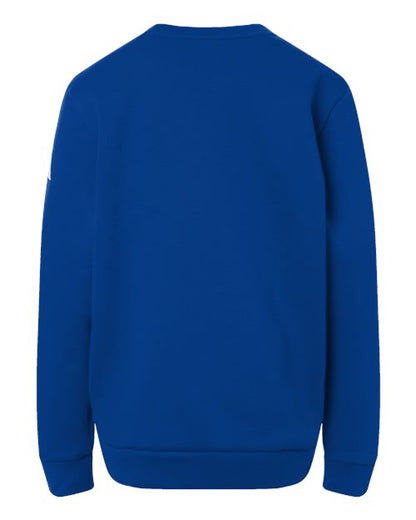 adidas AT202 Youth Fleece Crewneck Sweatshirt - Team Royal Blue/ White - Back