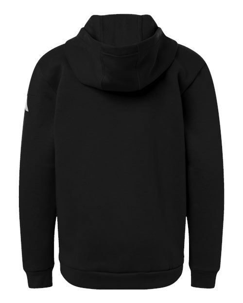 adidas AT205 Youth Fleece Hooded Sweatshirt - Black/ White - Back