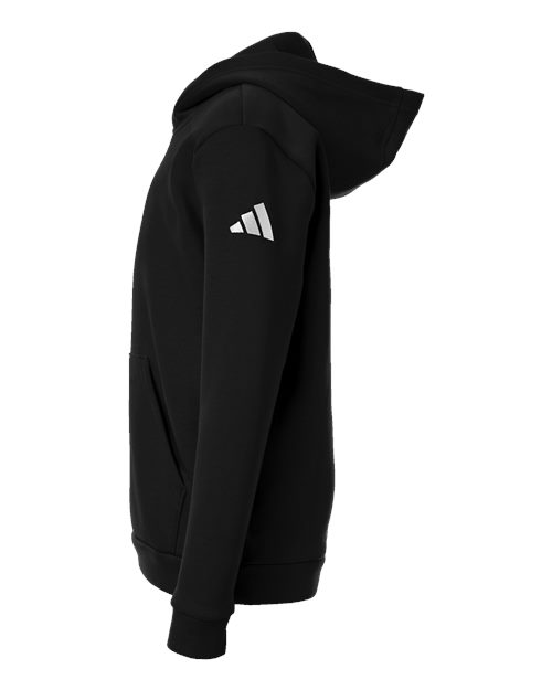 adidas AT205 Youth Fleece Hooded Sweatshirt - Black/ White - DirectSide