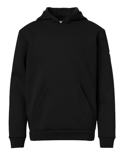 adidas AT205 Youth Fleece Hooded Sweatshirt - Black/ White - Front