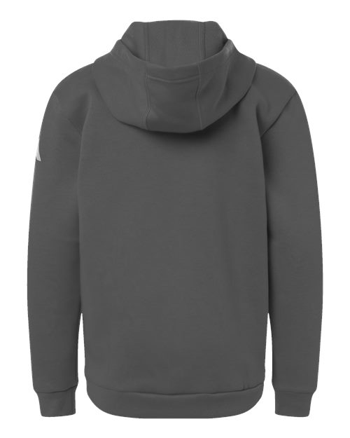 adidas AT205 Youth Fleece Hooded Sweatshirt - Team Grey Four/ White - Back