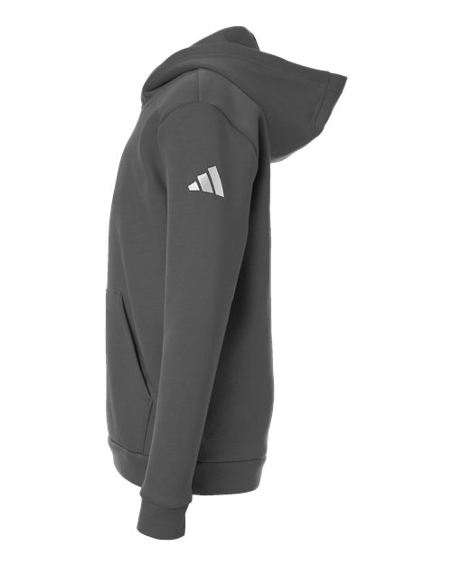 adidas AT205 Youth Fleece Hooded Sweatshirt - Team Grey Four/ White - DirectSide