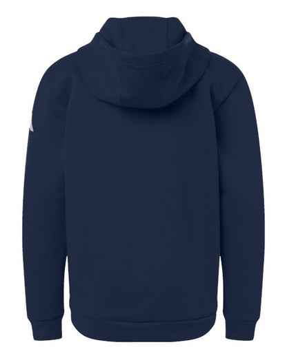 adidas AT205 Youth Fleece Hooded Sweatshirt - Team Navy Blue/ White - Back