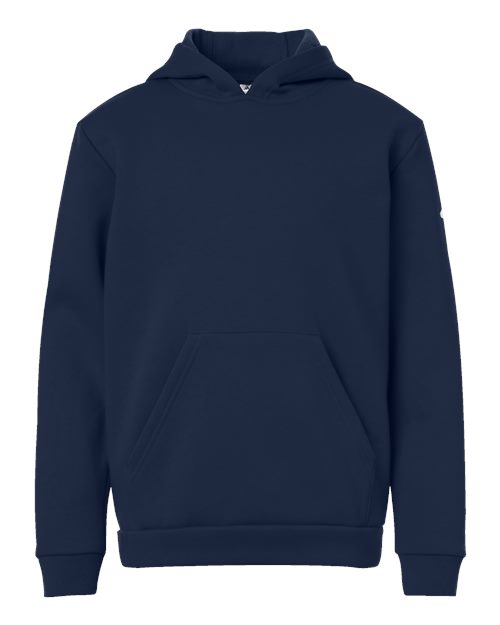 adidas AT205 Youth Fleece Hooded Sweatshirt - Team Navy Blue/ White - Front