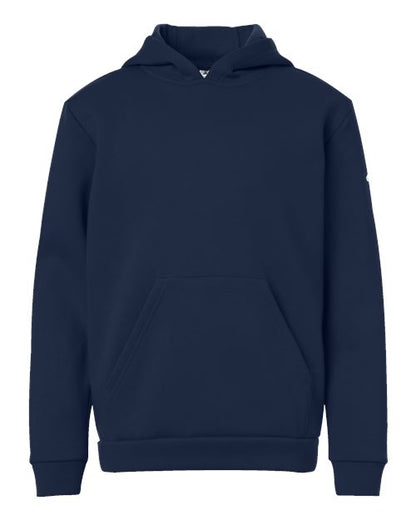adidas AT205 Youth Fleece Hooded Sweatshirt - Team Navy Blue/ White - Front
