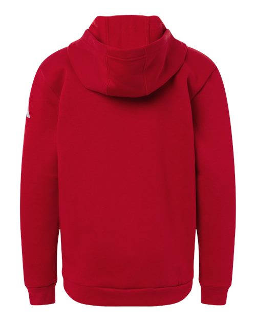 adidas AT205 Youth Fleece Hooded Sweatshirt - Team Power Red/ White - Back