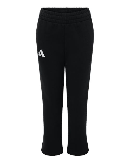 adidas AT217 Youth Fleece Sweatpants - Black/ White - Front