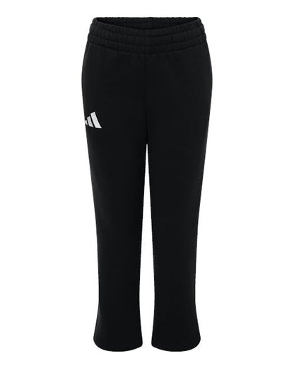 adidas AT217 Youth Fleece Sweatpants - Black/ White - Front