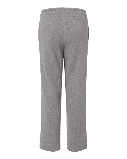 adidas AT217 Youth Fleece Sweatpants - Medium Grey Heather/ White - Back