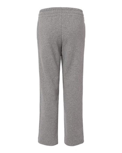 adidas AT217 Youth Fleece Sweatpants - Medium Grey Heather/ White - Back