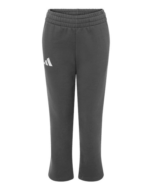 adidas AT217 Youth Fleece Sweatpants - Team Grey Four/ White - Front