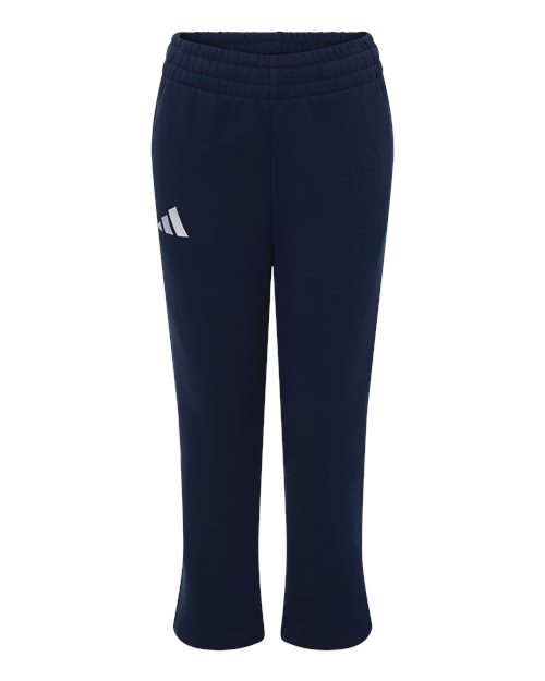 adidas AT217 Youth Fleece Sweatpants - Team Navy Blue/ White - Front