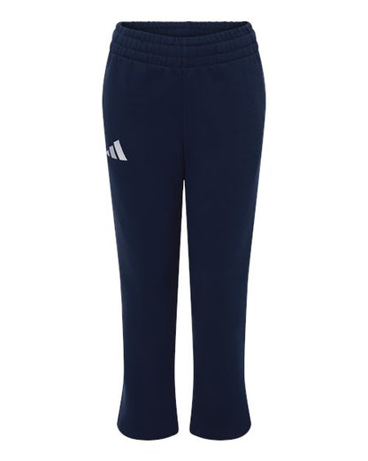 adidas AT217 Youth Fleece Sweatpants - Team Navy Blue/ White - Front
