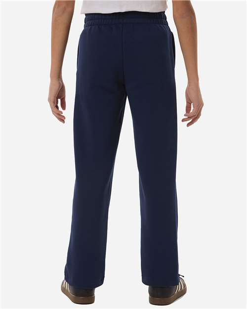 adidas AT217 Youth Fleece Sweatpants - Team Navy Blue/ White - OnModelBack
