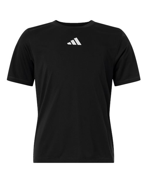 adidas AT103 Youth Pregame T-Shirt - Black - Front