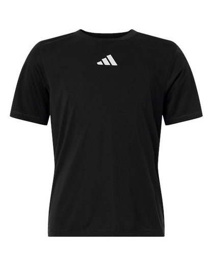 adidas AT103 Youth Pregame T-Shirt - Black - Front